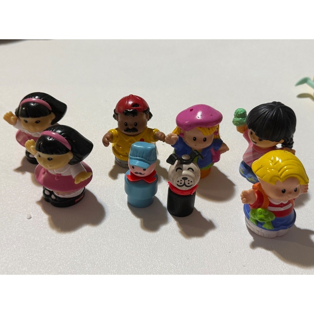 Fisher-Price Little People Figure Lot Vintage Modern People Dog Conductor 8pc